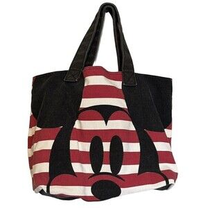Disney Minnie And Mickey Mouse Bag Disney Store Medium Bag Pocket Striped